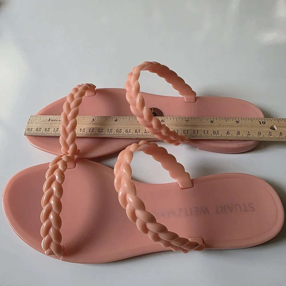 Stuart Weitzman Peach Sandals with Braided Straps. Size‎ 8. NWOT.